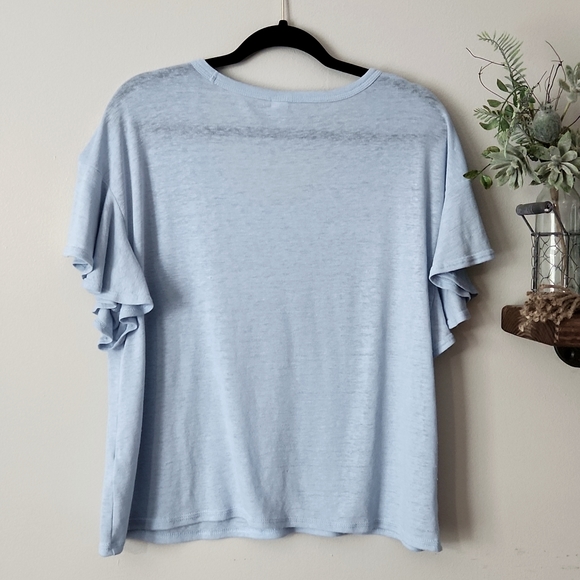 EUC Old Navy Light Blue Lightweight Flutter Sleeve Tee, Large - Picture 4 of 5